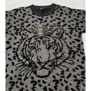 Diane Gilman Tiger Leopard Sweater Black Small